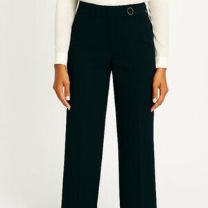 Anne Klein navy dress career straight dress pant with gold metal accent Size 6P